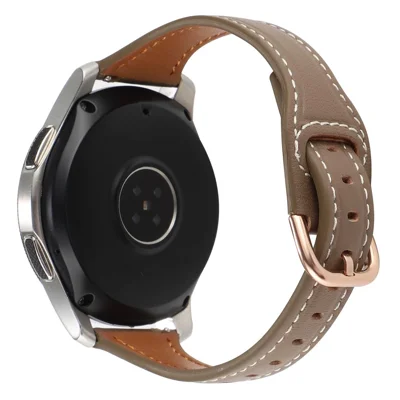 Für Samsung Galaxy Watch 5 Pro / Watch4 Classic T-förmiger echter Leder-Uhrenarmband-Ersatz - Taupe