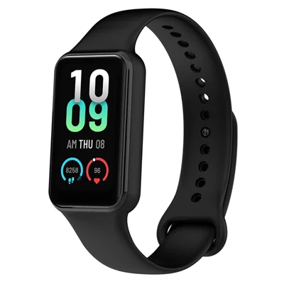 For Huami Amazfit Band 7 Strap TPE Watch Band with Protective Case - Black