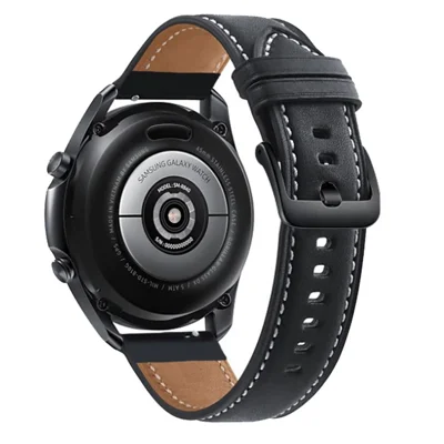 Für Samsung Galaxy Watch3 41mm Ersatz Echtes Lederarmband 20mm Universelles Uhrenarmband mit schwarzer Schnalle - Schwarz