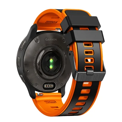 Für Samsung Galaxy Watch3 41 mm / Gear Sport / Garmin Vivomove 3 Silikon-Uhrenarmband 20 mm Zweifarbiges Sportarmband Ersatz - Schwarz / Orange