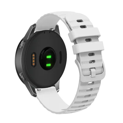 Für Garmin Venu 2S / Vivomove 3S / Vivoactive 4S Wellenmuster-Dots-Silikonarmband 18 mm Ersatzband - Weiß