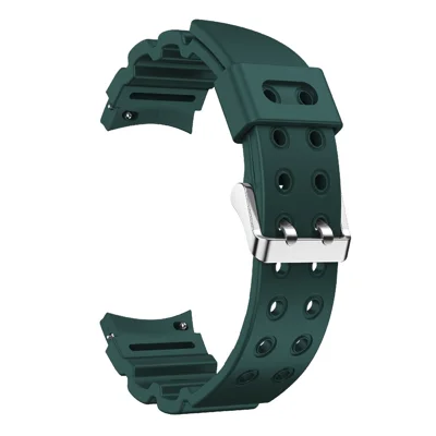 For Samsung Galaxy Watch6 40mm 44mm / Watch6 Classic 43mm 47mm / Watch 5 40mm 44mm / 5 Pro 45mm / Watch4 40mm 44mm Silicone Watch Strap Replacement Waterproof Smooth Flexible Band - Blackish Green