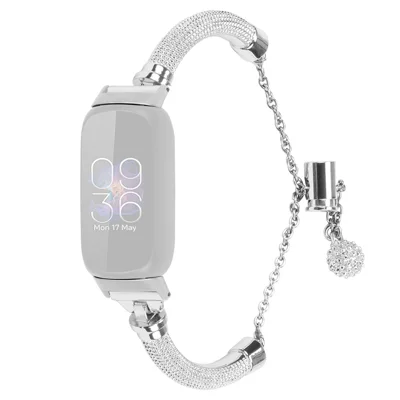 For Fitbit Inspire / Inspire 2 / Inspire HR Metal Smart Watch Band Bracelet Wrist Strap Replacement - Silver