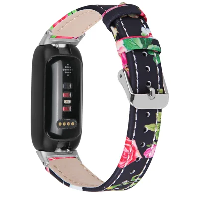 Para Fitbit Inspire 3 Substituição Bracelete Relógio Linhas de Costura Camada Superior Couro Genuíno Banda de Pulso - Estilo A