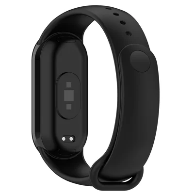 For Xiaomi Smart Band 9 NFC / 9 / 8 NFC / 8 Silicone Watch Strap Wrist Band with Stainless Steel Connector - Black