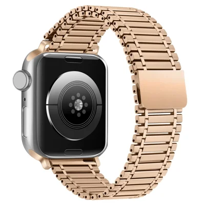 Magnetic Strap for Apple Watch Series 12 11 10 42mm / 9 8 7 41mm / SE3 SE2 SE 6 5 4 40mm / 3 2 1 38mm Stainless Steel Watchband - Rose Gold
