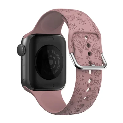 Pour Apple Watch Ultra 49mm Bracelet de sport remplaçable en silicone doux avec gravure - Café Clair
