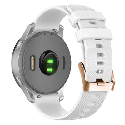 Quick-Release-18mm Watch Band for Huawei Watch GT 7 41mm / Garmin Forerunner 265S / 255S / Venu 2S Textured Silicone Replacement Watch Strap - White