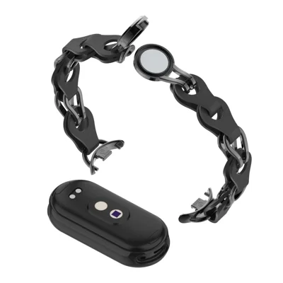 For Xiaomi Smart Band 9 NFC / 9 / 8 NFC / 8 Watch Band Genuine Cow Leather+Aluminum Alloy Chain Bracelet - Black