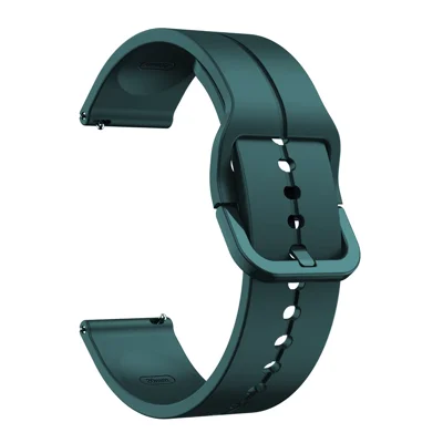 For Huawei Watch GT 7 46mm / Forerunner 265 / 255 / Vivoactive 4 / Venu 2 Silicone Watch Strap Quick-Release-22mm Watch Band with Square Buckle - Blackish Green