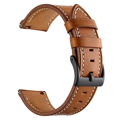 20mm Armband für Garmin Venu / Sq / Sq 2 / 2 Plus, echtes Rindsleder-Ersatzarmband - Braun