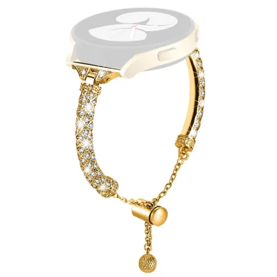 Для Samsung Galaxy Watch Active / Watch Active2 44mm / Active2 40mm Rhinestone Jewelry Watch Strap 20mm Sliding Metal Wrist Band - Gold