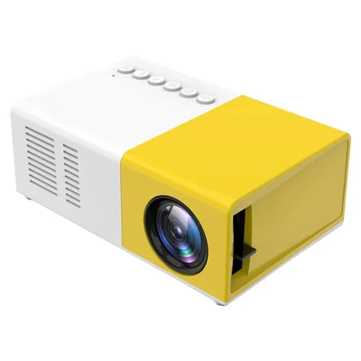 J9 480x360 HD 1080P Mini LED Projector Home Theater Portable Pocket Beamer Built-in Speaker, Basic Version - Yellow / EU Plug