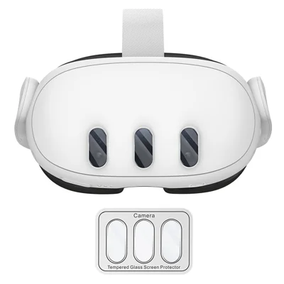 Protecteur d'objectif WOLMTT pour Meta Quest 3 Film en verre trempé transparent haute définition anti-poussière