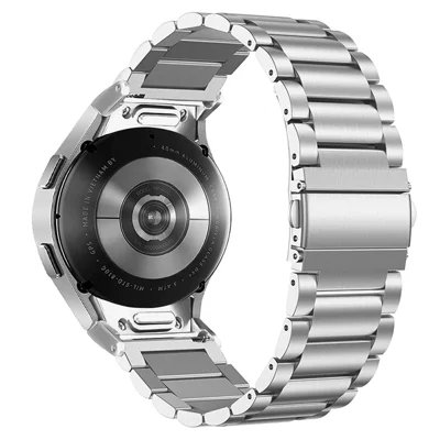 For Samsung Galaxy Watch6 40mm / 44mm / Watch6 Classic 43mm / 47mm Stainless Steel Watch Strap Quick Release Watch Band, Silver