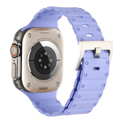 For Apple Watch Ultra 4 3 2 1 49mm / Series 12 11 10 46mm / 9 8 7 45mm / SE3 SE2 SE 6 5 4 44mm / 3 2 1 42mm Silicone Magnetic Watch Band - Lilac