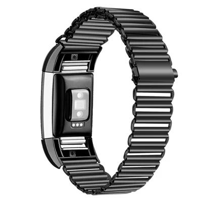 Pour le bracelet de montre en acier inoxydable Fitbit Charge 2 à réglage facile - Noir