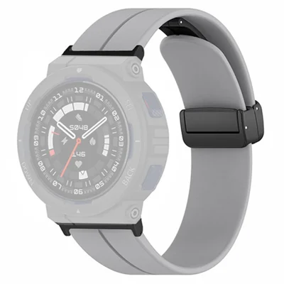 Für Huami Amazfit Active Edge A2212 Uhrenarmband Silikon Armband mit Magnetischer Faltschließe - Grau