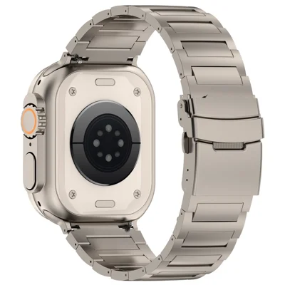 Titanium Alloy Band for Apple Watch Ultra 4 3 2 1 49mm / Series 12 11 10 46mm / 9 8 7 45mm / SE3 SE2 SE 6 5 4 44mm / 3 2 1 42mm Watch Strap - Titanium Grey