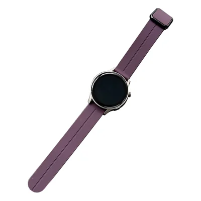 For Samsung Gear S3 Classic / Garmin Vivoactive 4 Silicone Magnetic Strap 22mm Watch Band - Dark Purple