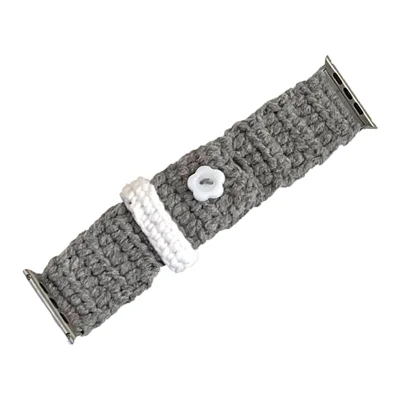 For Apple Watch Series 12 11 10 42mm / 9 8 7 41mm / SE3 SE2 SE 6 5 4 40mm / 3 2 1 38mm Velvet Cotton Watch Band - Grey