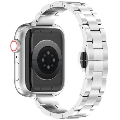 For Apple Watch Ultra 4 3 2 1 49mm / Series 12 11 10 46mm / 9 8 7 45mm / SE3 SE2 SE 6 5 4 44mm / 3 2 1 42mm Metal Smart Watch Band - Silver 2