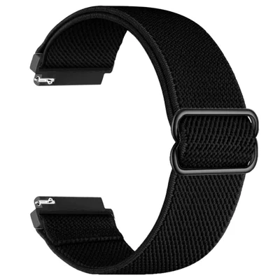 For Samsung Galaxy Watch6 Classic 47mm 43mm Watch Strap 20mm Adjustable Nylon Wrist Band - Black