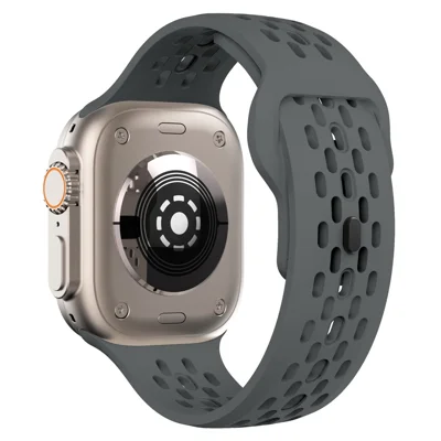 KALEBOL For Apple Watch Ultra 3 2 1 49mm / Series 11 10 46mm / 9 8 7 45mm / SE3 SE2 SE 6 5 4 44mm / 3 2 1 42mm Fluorubber Watch Band - Dark Grey