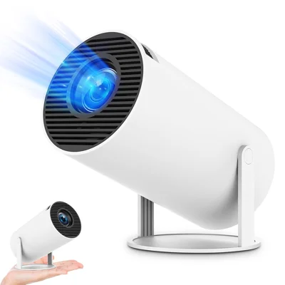 HY300 Pro Mini Projector WiFi 6 Bluetooth-compatible 5.0 Android 11.0 720P Home Theater with 180 Degree Rotation Auto Keystone - US Plug