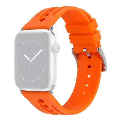 For Apple Watch Ultra 3 2 1 49mm / Series 11 10 46mm / 9 8 7 45mm / SE3 SE2 SE 6 5 4 44mm / 3 2 1 42mm Silicone Watch Band Hollow - Orange