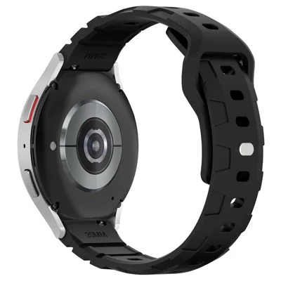 For Huawei Watch GT 3 42mm / GT 3 Pro 43mm Silicone Band 20mm Armour Watch Strap Replacement - Black