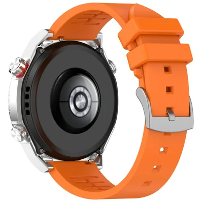 For Huawei Watch GT 7 46mm / Garmin Venu 3 / Venu 2 / Vivoactive 4 Quick-Release-22mm Watch Band Comfortable Fluororubber Wrist Strap - Orange