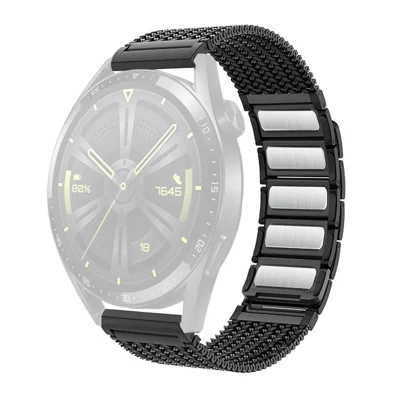 Watch Band for Huawei Watch GT 7 46mm / Garmin Venu 3 / Venu 2 / Vivoactive 4 Quick-Release-22mm Metal Magnetic Wrist Strap - Grey
