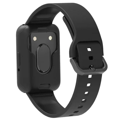 For Samsung Galaxy Fit3 Silicone Strap Replacement Wrist Band with Watch Case - Black