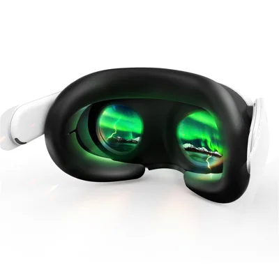 AMVR For Meta Quest 3 VR Headset Silicone Eye Mask Anti-Sweat Face Protective Cover - Black