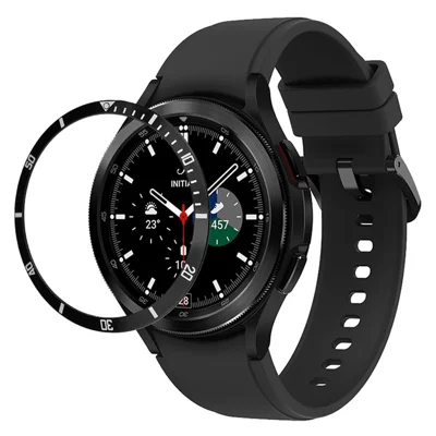 For Samsung Galaxy Watch7 / Watch6 / Watch5 / Watch4 / 44mm Watch Bezel Ring Zinc Alloy Dial Bezel Adhesive Frame Ring Cover
