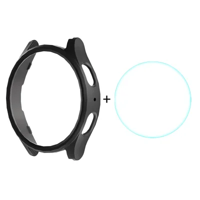 ENKAY HAT PRINCE For Samsung Galaxy Watch7 40mm PC Case Watch Protector with 0.2mm 9H Screen Film - Black