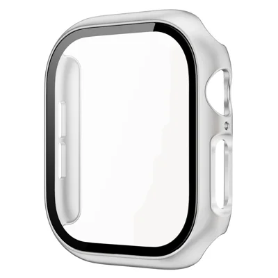For Apple Watch Series 11 / 10 42mm Protective Case All-Around Hard PC Watch Cover with Tempered Glass Film - Silver