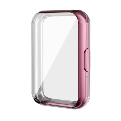 ENKAY HAT PRINCE For Samsung Galaxy Fit3 TPU Watch Case   Electroplating Watch Cover with Screen Protector - Pink