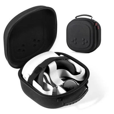 STARTRC GAMES For Meta Quest 3S / Quest 3 / Quest 2 Carrying Case Snowflake Cloth VR Headset Storage Bag - Black