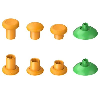DATA FROG 3 par tommelfinger til Xbox One Elite / One S / Series X / Series S / Sony PlayStation 4 Controller, erstatningsrocker med fod - Gul/Grøn base