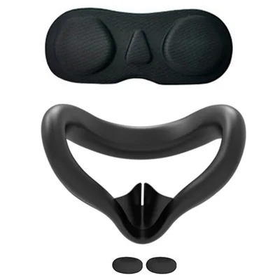 For Meta Quest 3S VR Headset Silicone Visor and Lens Protection Cover Set - Black