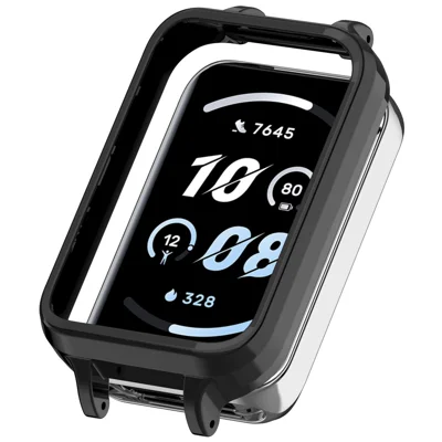 For Honor Band 9 Watch Case Frame 12MM Inner Diameter PC Lightweight Protective Cover - Black