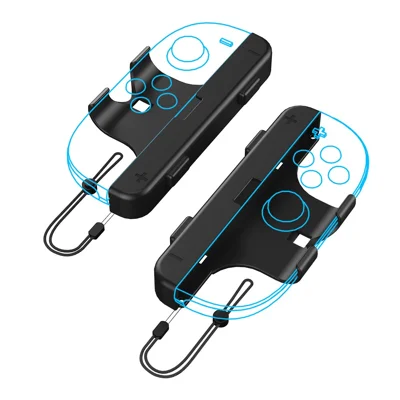 JYS-NS2280 2 stuks voor Nintendo Switch 2 Dual Joy-Con greephandvatten met polsbandje Ergonomische controllerbevestigingen - Zwart