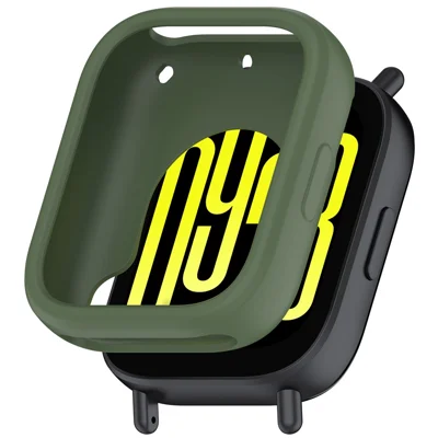 For Xiaomi Redmi Watch 5 Lite Silicone Watch Case Shockproof Bumper Frame - Dark Green