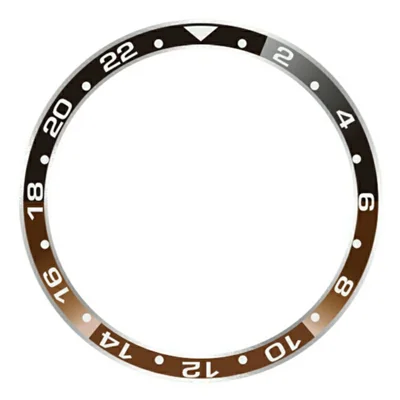 For Samsung Galaxy Watch 7 6 5 4 44mm Bezel Ring Aluminum Alloy Dual Color Protective Cover - Black + Tan