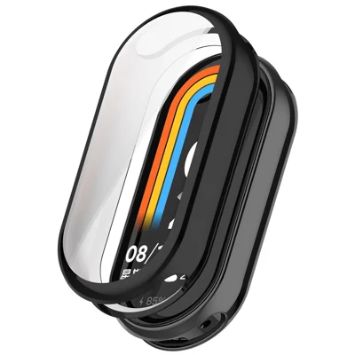 Voor Xiaomi Smart Band 10 / 10 NFC Horlogehoes Volledige Bescherming Krasbestendige TPU Cover - Gegalvaniseerd Zwart