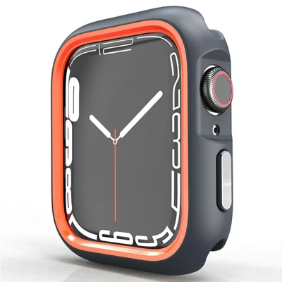 Watch Case for Apple Watch Series 9 / 8 / 7 45mm / SE3 / SE2 / SE1 /  6 / 5 / 4 44mm  Dual Color PC Protective Frame - Orange