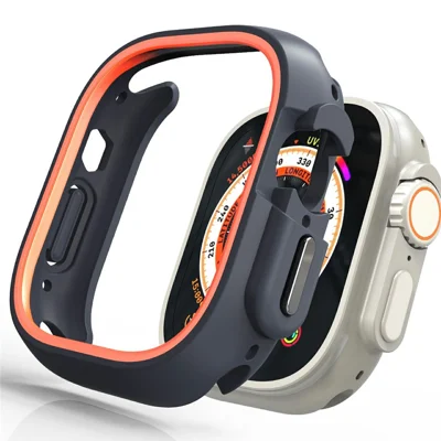 For Apple Watch Ultra 4 / Ultra 3 / Ultra 2 / Ultra 49mm Watch Case Dual Color PC Protective Frame - Orange