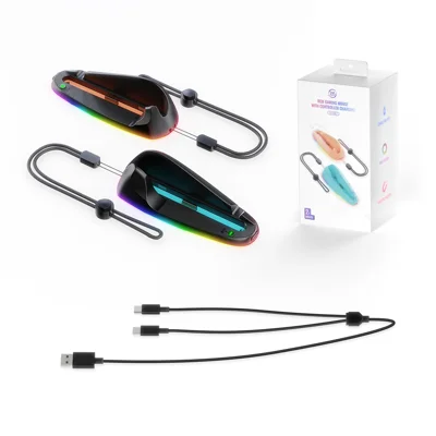 JYS JYS-NS2320 2Pcs for Nintendo Switch 2 Joy-Con Controller Mouse Dock RGB Light Magnetic Charging Base - Black